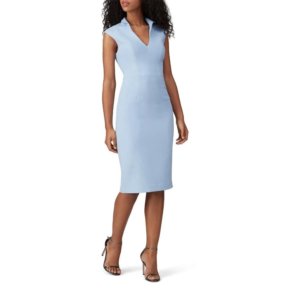 Black Halo London Sheath Dress in Blue 0 Womens Straight Tailored